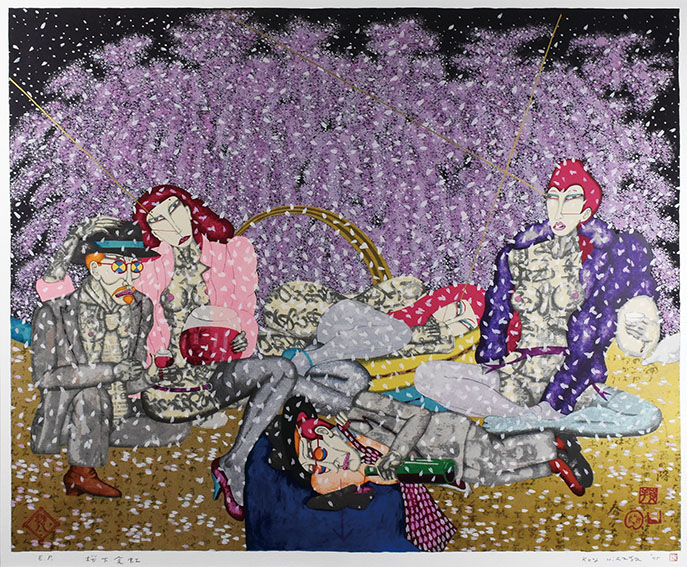 【きれいめファッション51選】上品さと清潔感をキープし 平賀敬版画額「桜下金虹」 | Books Natsume 版画