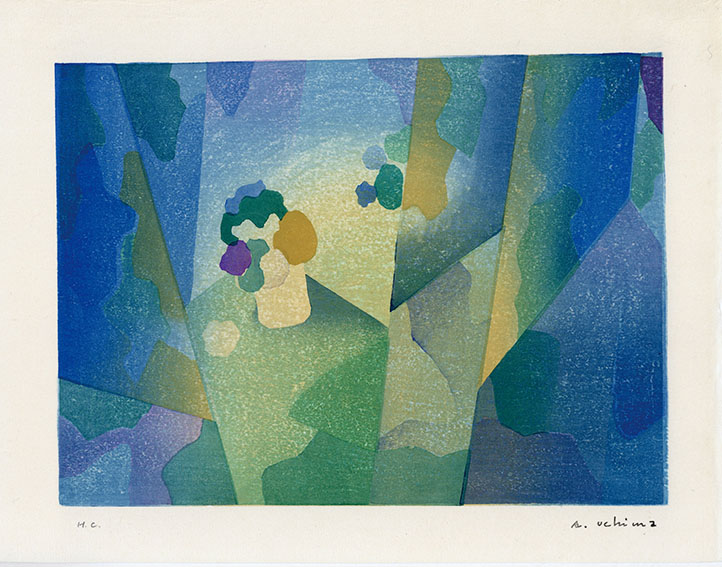 内間安瑆版画「Forest Byobu with Bouquet」 | Natsume Books
