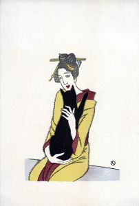 黒猫を抱く女/竹久夢二