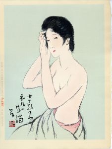 女十題　ネルの感触/竹久夢二版画「女十題　ネルの感触」のサムネール