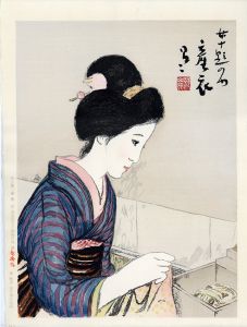 女十題　産衣/竹久夢二版画「女十題　産衣」のサムネール