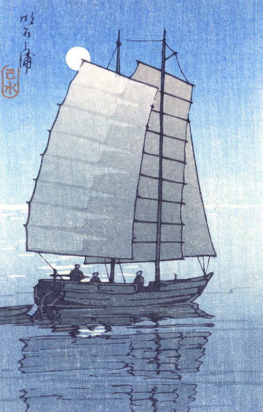 川瀬巴水絵葉書「明石之浦 夜」 | Natsume Books 川瀬巴水絵葉書「明石之浦 夜」 | Natsume Books