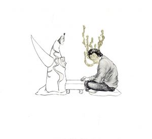 太陽の塔と将棋/束芋のサムネール