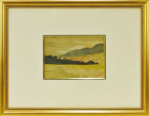 曇り日の夕方/浅井忠