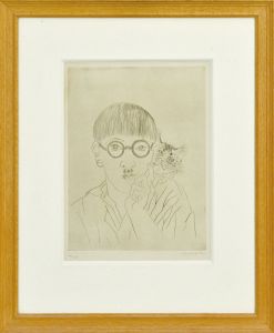 自画像　スペードの犬（現代版画集より）/藤田嗣治