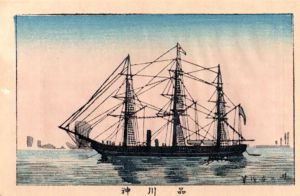 品川沖　東京真画名所図解23　限定復刻版　木版画/井上安治のサムネール