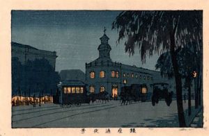 銀座通夜景　東京真画名所図解24　限定復刻版　木版画/井上安治のサムネール