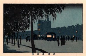 筋違通夜景　東京真画名所図解38　限定復刻版　木版画/井上安治