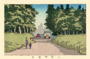 上野御霊屋　東京真画名所図解48　限定復刻版　木版画/井上安治