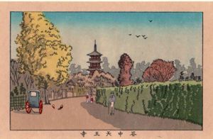 谷中天王寺　東京真画名所図解55　限定復刻版　木版画/井上安治