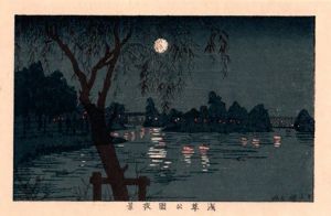 浅草公園夜景　東京真画名所図解63　限定復刻版　木版画/井上安治