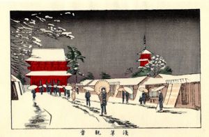 浅草観音　東京真画名所図解66　限定復刻版　木版画/井上安治