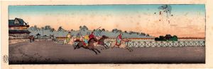 川口鉄橋　東京真画名所図解130　限定復刻版　木版画/井上安治のサムネール