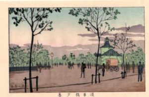 浅草橋夕暮　東京真画名所図解77　限定復刻版　木版画/井上安治のサムネール
