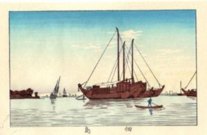 佃島　東京真画名所図解105　限定復刻版　木版画/井上安治のサムネール