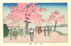 向島桜　東京真画名所図解114　限定復刻版　木版画/井上安治のサムネール