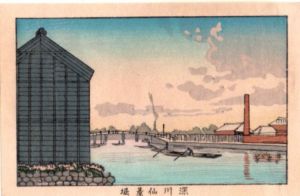 深川仙台堀　東京真画名所図解117　限定復刻版　木版画/井上安治のサムネール