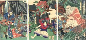 源牛若丸僧正坊二武術覚図/芳年のサムネール