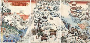 大和国吉野山雪中源義経 山衆徒合戦図/貞秀