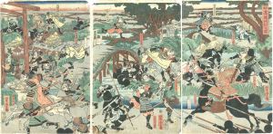 八犬伝高縄仇討之図 / 芳虎