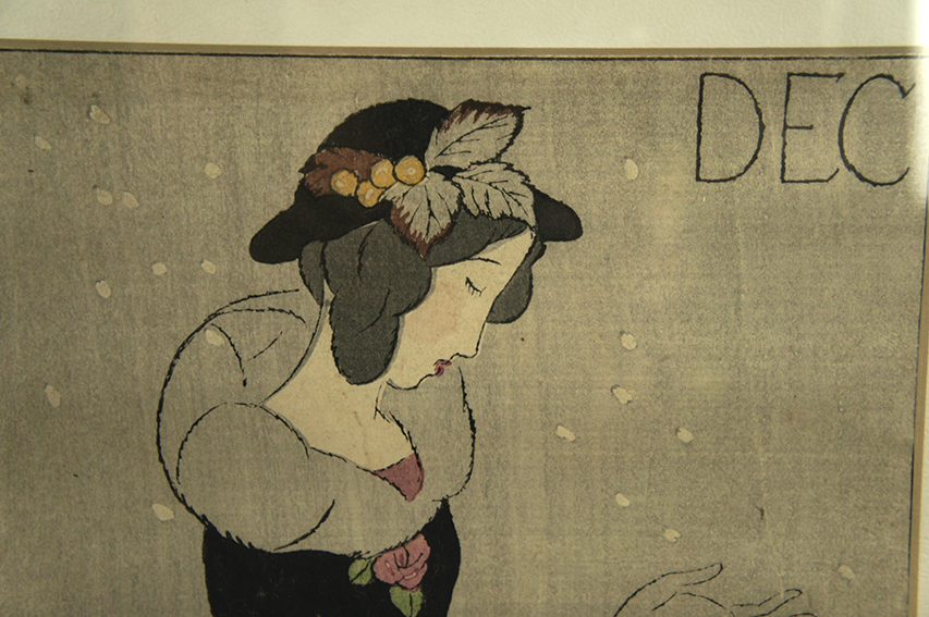 竹久夢二版画額「雪の嵐」 / Yumeji Takehisa | Natsume Books