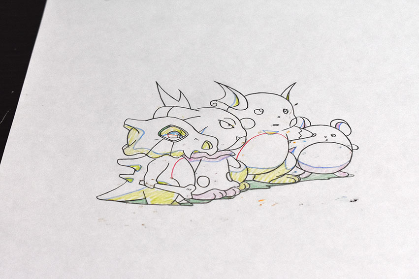 ポケットモンスターセル画「ピカチュウ、ゼニガメ、フシギダネ他