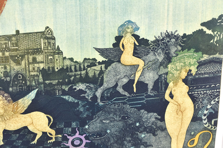 山下清澄版画額「ゾディアック（獅子宮）」 | Natsume Books