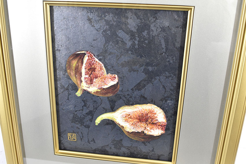 黒川雅子　沢蟹　絵画　額付き 黒川雅子沢蟹絵画額付き