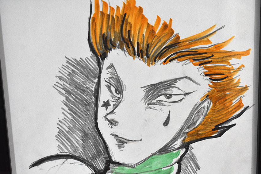 豊富な商品から ひろたたけし色紙額「HUNTER×HUNTER（ハンターハンター） ヒソカ サイン、直筆画