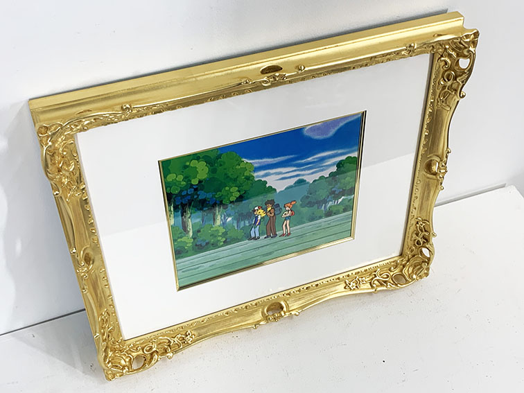 d５２　ポケットモンスターセル画【ポケモンとサトシ】背景画・額縁付き Yahoo!オークション - ポケモン セル画 サトシ ピカチュウ／原画